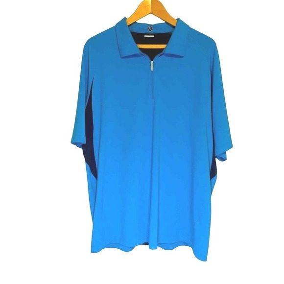 Nike Other - Nike Golf Fit Dry Mens XL Blue Quarter Zip Short Sleeve Polo Shirt Performance